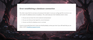 Error de conexión a base de datos en WordPress