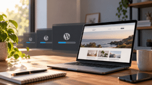 Actualizaciones automáticas de WordPress en una web empresarial durante tareas de mantenimiento