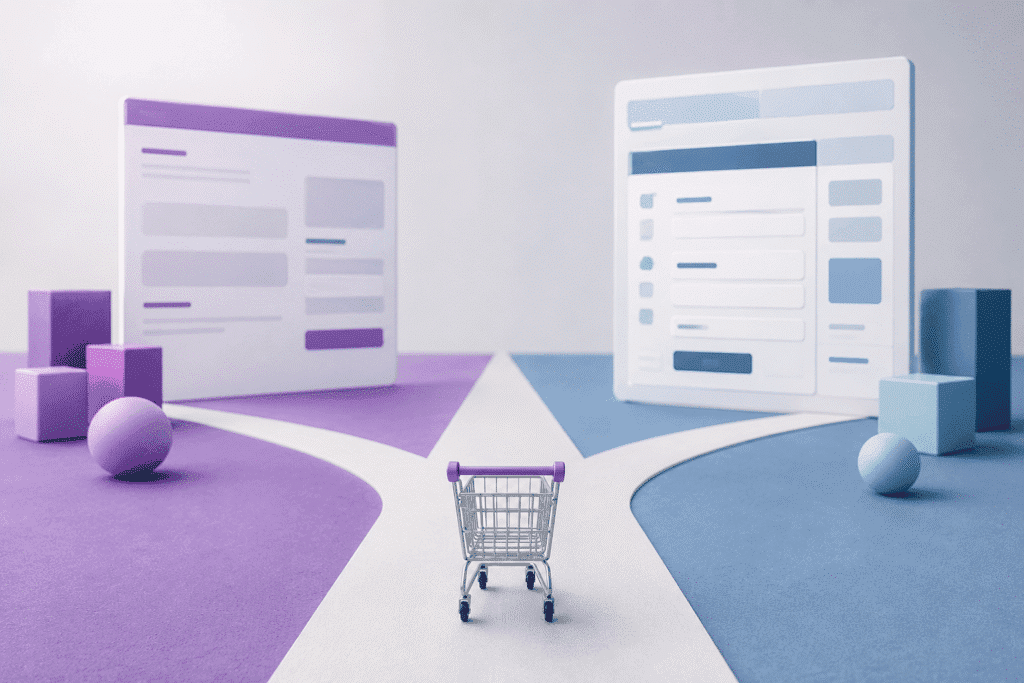 Carrito ante dos opciones de checkout de una tienda online