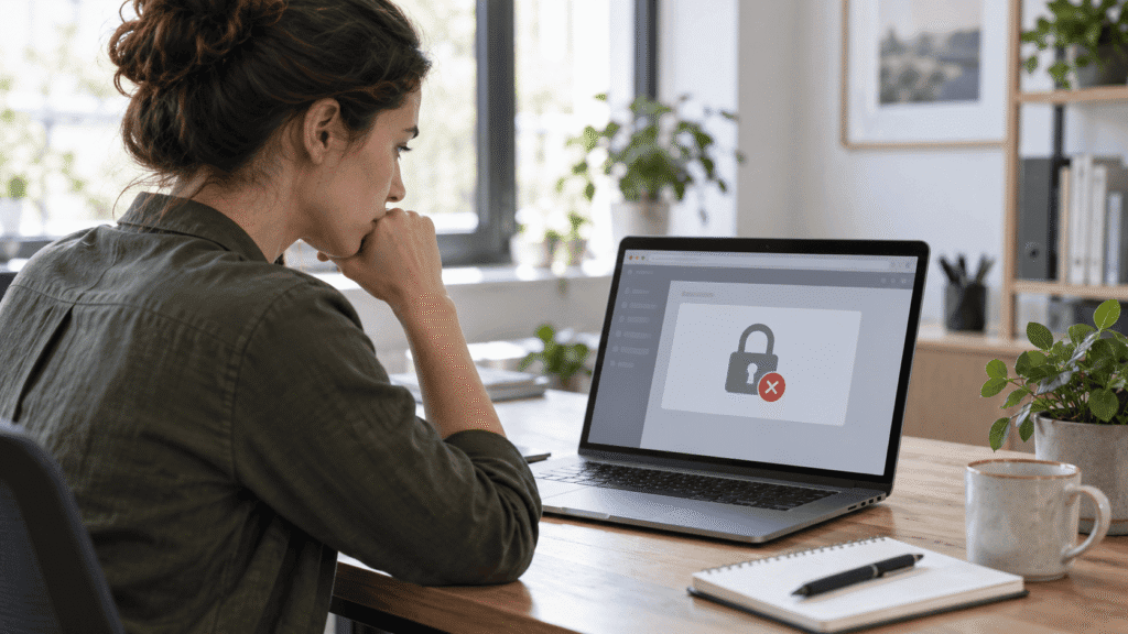 Propietaria de una web WordPress ante un problema de acceso bloqueado