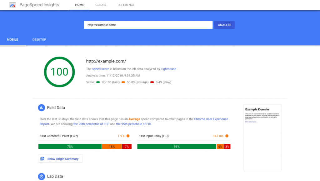 pagespeed insight google