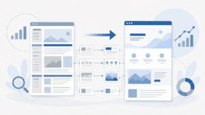 Ilustración de un rediseño web manteniendo la estructura y el rendimiento SEO