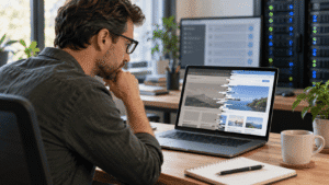 Persona revisando una web que falla después de actualizar PHP
